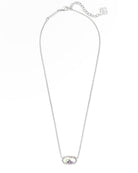 Kendra Scott ELISA SHORT PENDANT NECKLACE RHODIUM DICHROIC GLASS-Jewelry-Dear Me Southern Boutique, located in DeRidder, Louisiana