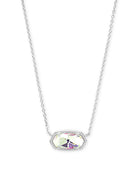 Kendra Scott ELISA SHORT PENDANT NECKLACE RHODIUM DICHROIC GLASS-Jewelry - Necklaces-Dear Me Southern Boutique, located in DeRidder, Louisiana