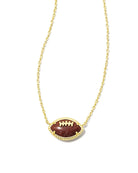 Kendra Scott FOOTBALL SHORT PENDANT NECKLACE GOLD ORANGE GOLDSTONE-Jewelry-Dear Me Southern Boutique, located in DeRidder, Louisiana