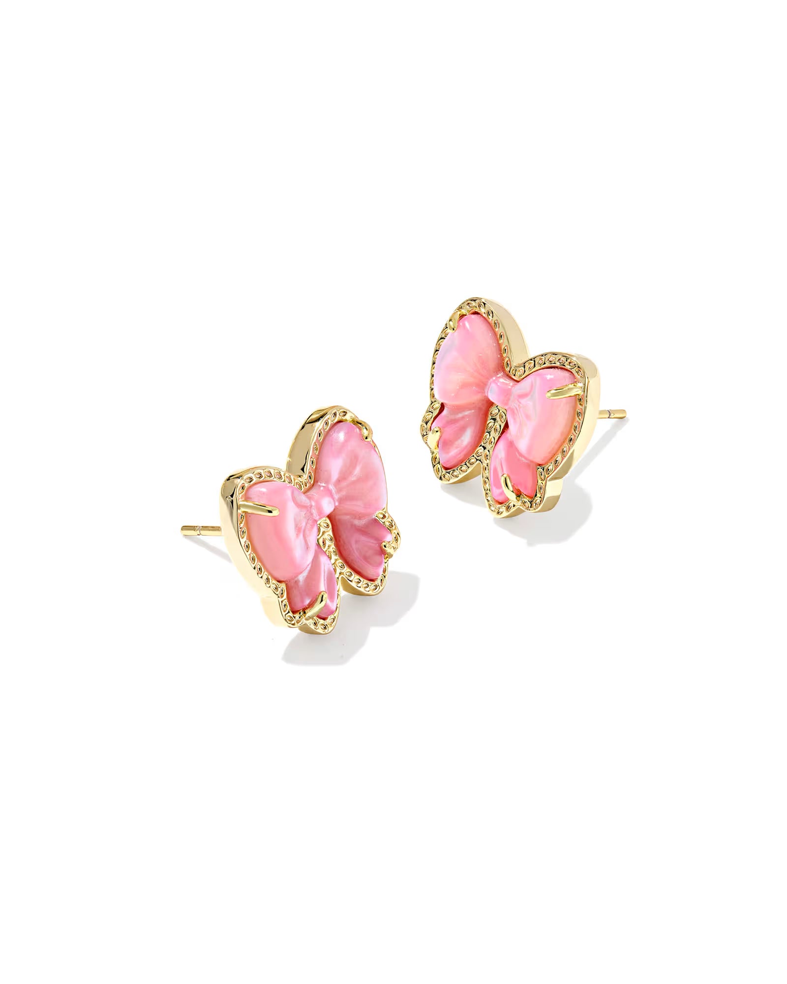 Kendra Scott Haley Blush Bow Stud Earrings-Gold-Jewelry-Dear Me Southern Boutique, located in DeRidder, Louisiana