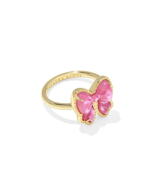 Kendra Scott Haley Rose Violet Bow Band Ring - Gold-Jewelry - Rings-Dear Me Southern Boutique, located in DeRidder, Louisiana