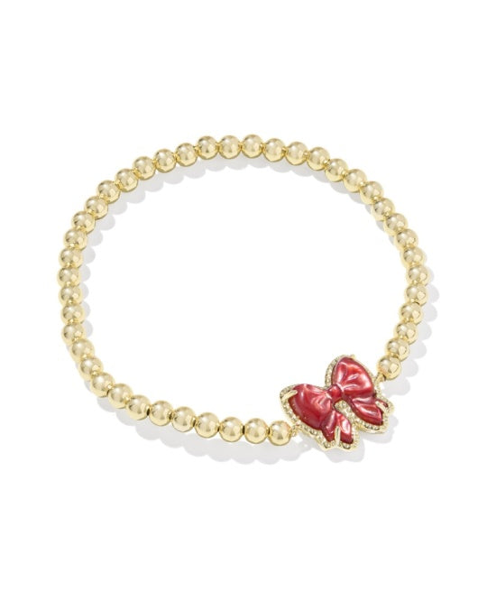 Kendra Scott Haley Scarlet Red Bow Bracelet-Gold-Jewelry-Dear Me Southern Boutique, located in DeRidder, Louisiana