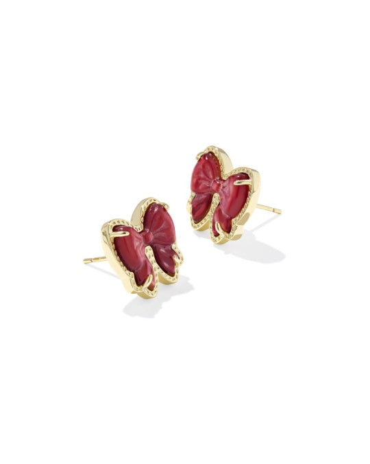 Kendra Scott Haley Scarlett Red Bow Stud Earrings-Gold-Jewelry-Dear Me Southern Boutique, located in DeRidder, Louisiana