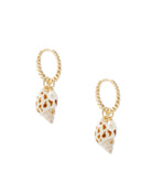 Kendra Scott Oleana Gold Huggie Earrings in Spotted Shell-Jewelry-Dear Me Southern Boutique, located in DeRidder, Louisiana