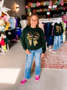 Kids Camo Sequin Coquette Bow Pullover-Pullover-Dear Me Southern Boutique, located in DeRidder, Louisiana