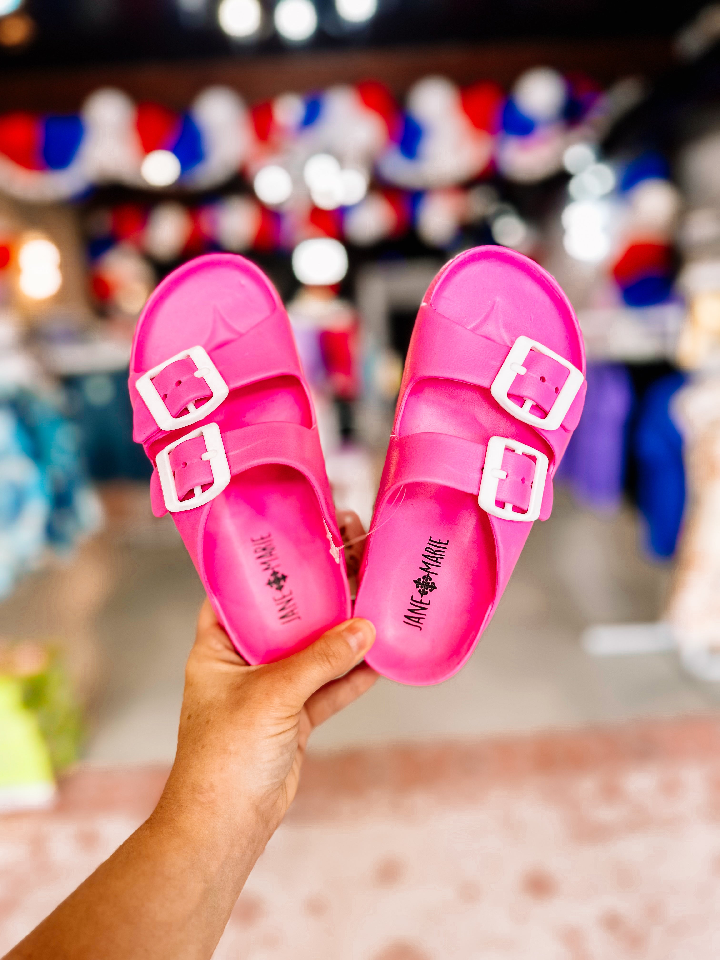 Kids Pink Lemonade Sandals-Dear Me Southern Boutique, located in DeRidder, Louisiana