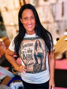 King Woman Bougie Rhinestone Tee-Graphic Tees-Dear Me Southern Boutique, located in DeRidder, Louisiana
