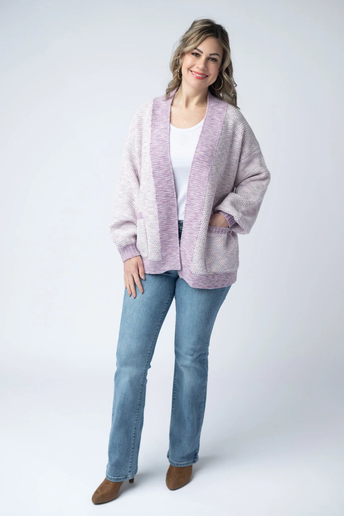 Kinsley Cardigan - Purple Mix-Cardigans-Dear Me Southern Boutique, located in DeRidder, Louisiana