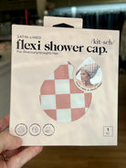 Kit-sch Flexi Shower Cap-Terracotta Checkered-Health/Beauty-Dear Me Southern Boutique, located in DeRidder, Louisiana