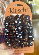 Kit-sch Ghost and Pumpkins Ruched Satin Scrunchies-Hair accessories-Dear Me Southern Boutique, located in DeRidder, Louisiana