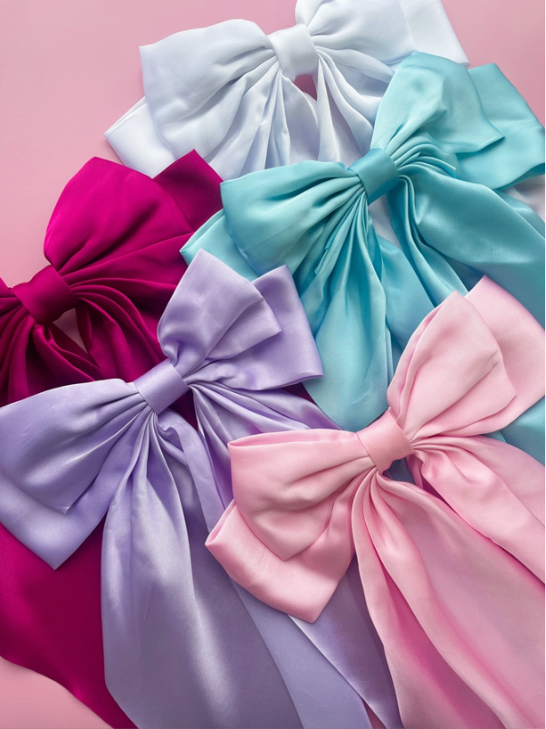 LOT #204 - LULU MAC Satin Coquette Bow Hair Barrette-JAG Hair Accessories-Dear Me Southern Boutique, located in DeRidder, Louisiana