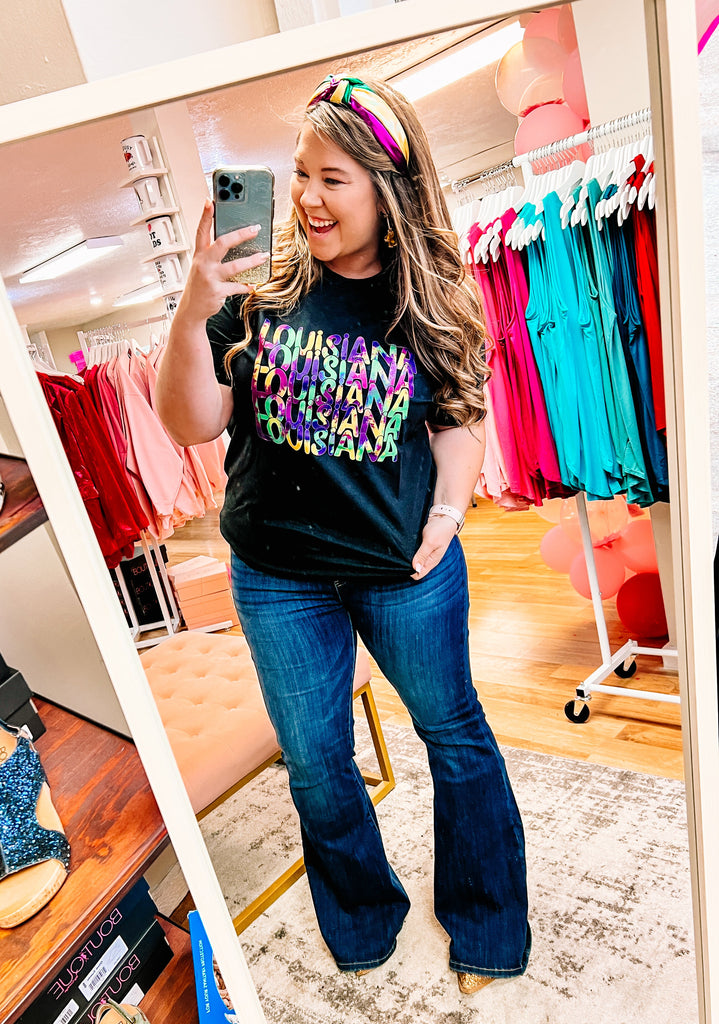 LOUISIANA Tee-Graphic Tee-Dear Me Southern Boutique, located in DeRidder, Louisiana