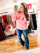 LOVE Is In The Air Sweater-Tops-Dear Me Southern Boutique, located in DeRidder, Louisiana