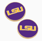 LSU Disc Enamel Stud Earrings-Earrings-Dear Me Southern Boutique, located in DeRidder, Louisiana