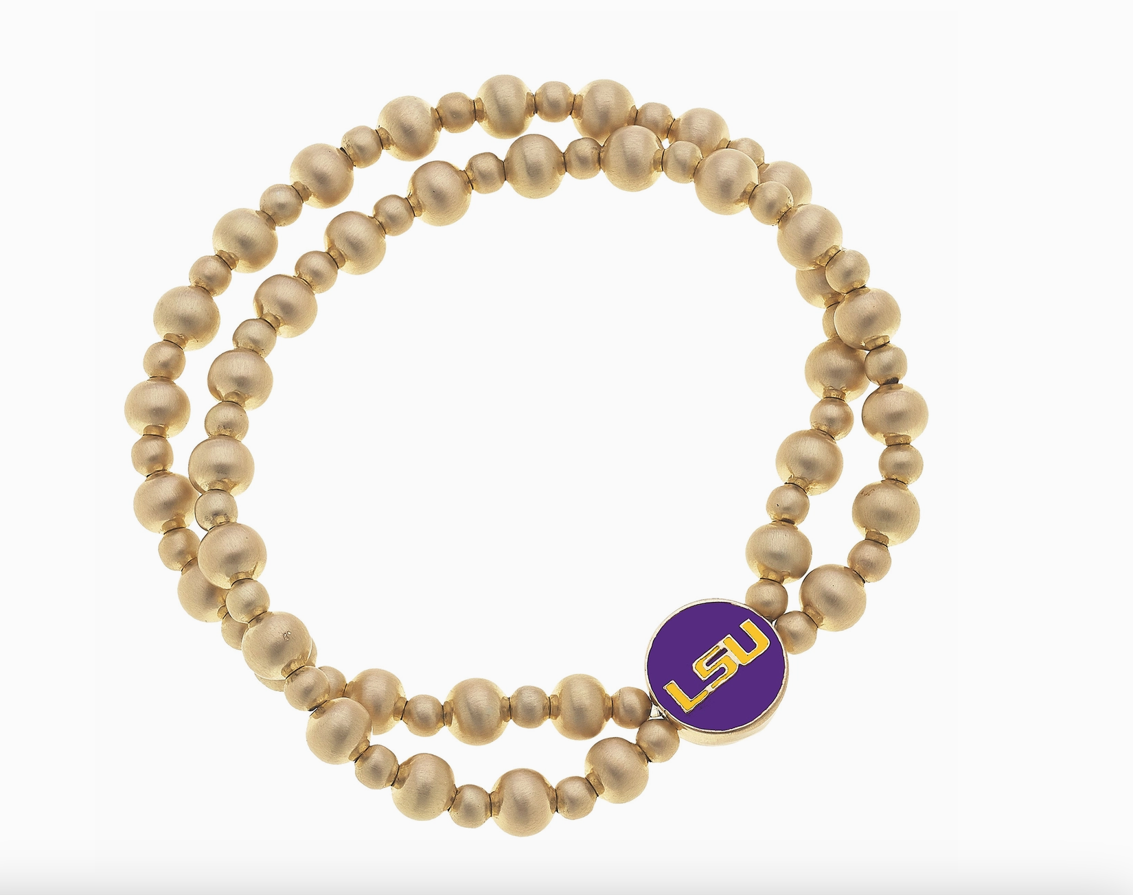 LSU Enamel Double Beaded Bracelet-Bracelets-Dear Me Southern Boutique, located in DeRidder, Louisiana