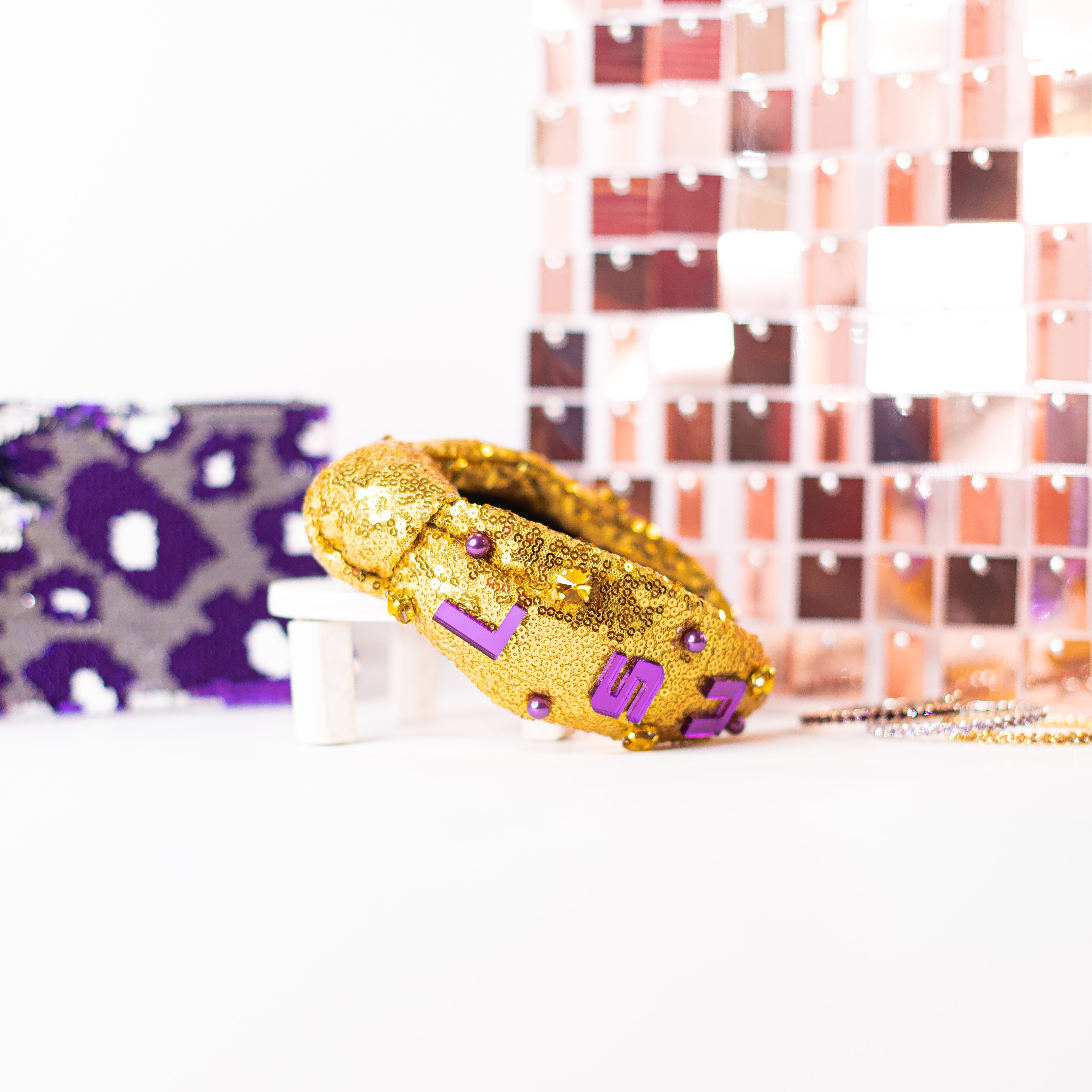 LSU Gold Headband-Game Day-Dear Me Southern Boutique, located in DeRidder, Louisiana
