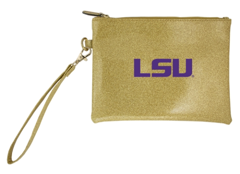 LSU Large Glitter Accessory Case-Wristlets-Dear Me Southern Boutique, located in DeRidder, Louisiana