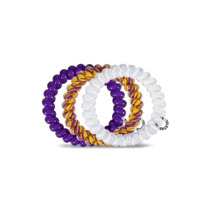 LSU Large Teleties-Large Hair Ties-Dear Me Southern Boutique, located in DeRidder, Louisiana