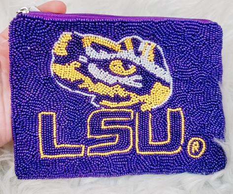 LSU Tiger Eye Extra Large Coin Purse-Dear Me Southern Boutique, located in DeRidder, Louisiana