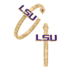 LSU Tiger Hoop Earrings-Earrings-Dear Me Southern Boutique, located in DeRidder, Louisiana