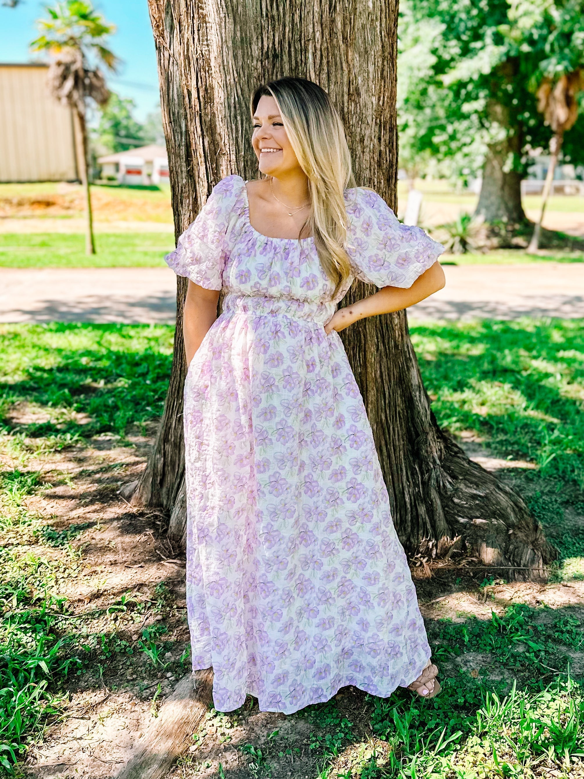 Lady Violet Midi Dress-Midi Dresses-Dear Me Southern Boutique, located in DeRidder, Louisiana