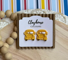 Large Bus Clay Stud Earrings-Jewelry - Earrings-Dear Me Southern Boutique, located in DeRidder, Louisiana