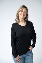Larissa Long Sleeve - Black-Tops-Dear Me Southern Boutique, located in DeRidder, Louisiana