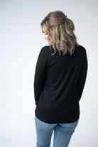 Larissa Long Sleeve - Black-Tops-Dear Me Southern Boutique, located in DeRidder, Louisiana