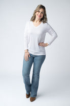 Larissa Long Sleeve - White-Tops-Dear Me Southern Boutique, located in DeRidder, Louisiana