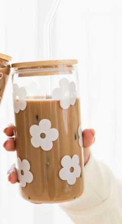 Latte Glass-Mugs-Dear Me Southern Boutique, located in DeRidder, Louisiana