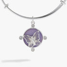 Lavender Butterfly Charm Bangle-Jewelry - Bracelets-Dear Me Southern Boutique, located in DeRidder, Louisiana