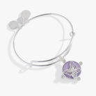 Lavender Butterfly Charm Bangle-Jewelry - Bracelets-Dear Me Southern Boutique, located in DeRidder, Louisiana