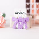 Lavender Coquette Bow Randans-Earrings-Dear Me Southern Boutique, located in DeRidder, Louisiana