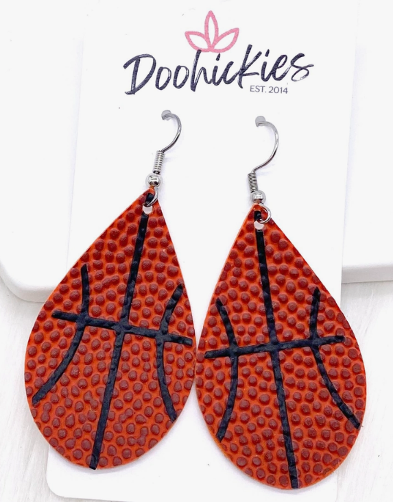 Leather Basketball Dangles-Dear Me Southern Boutique, located in DeRidder, Louisiana