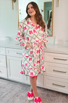 Legacy Lounge Robe- Pretty Lattice Bow-Robes-Dear Me Southern Boutique, located in DeRidder, Louisiana