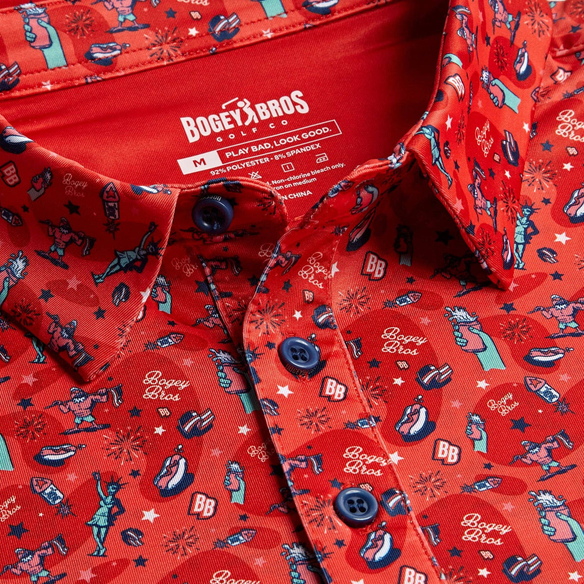 Leggy Liberty Polo-Tops-Dear Me Southern Boutique, located in DeRidder, Louisiana