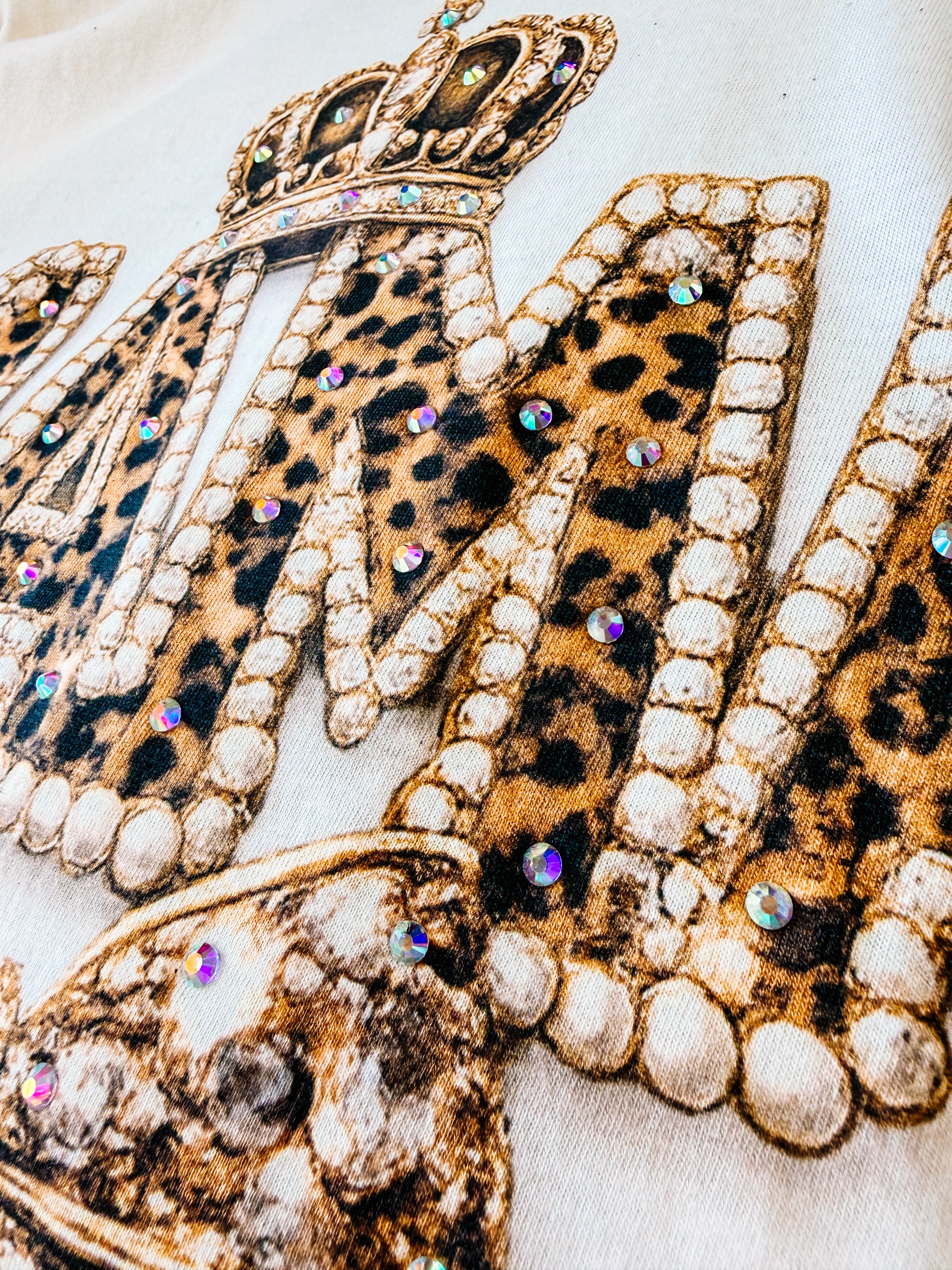 Leopard Luxe Mama Bougie Rhinestone Tee-Dear Me Southern Boutique, located in DeRidder, Louisiana