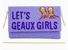 Let's Geaux Girls Beaded Clutch-Clutch Bags-Dear Me Southern Boutique, located in DeRidder, Louisiana