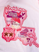 Let's Geaux Girls Pink Louisiana Tee-Graphic Tops-Dear Me Southern Boutique, located in DeRidder, Louisiana