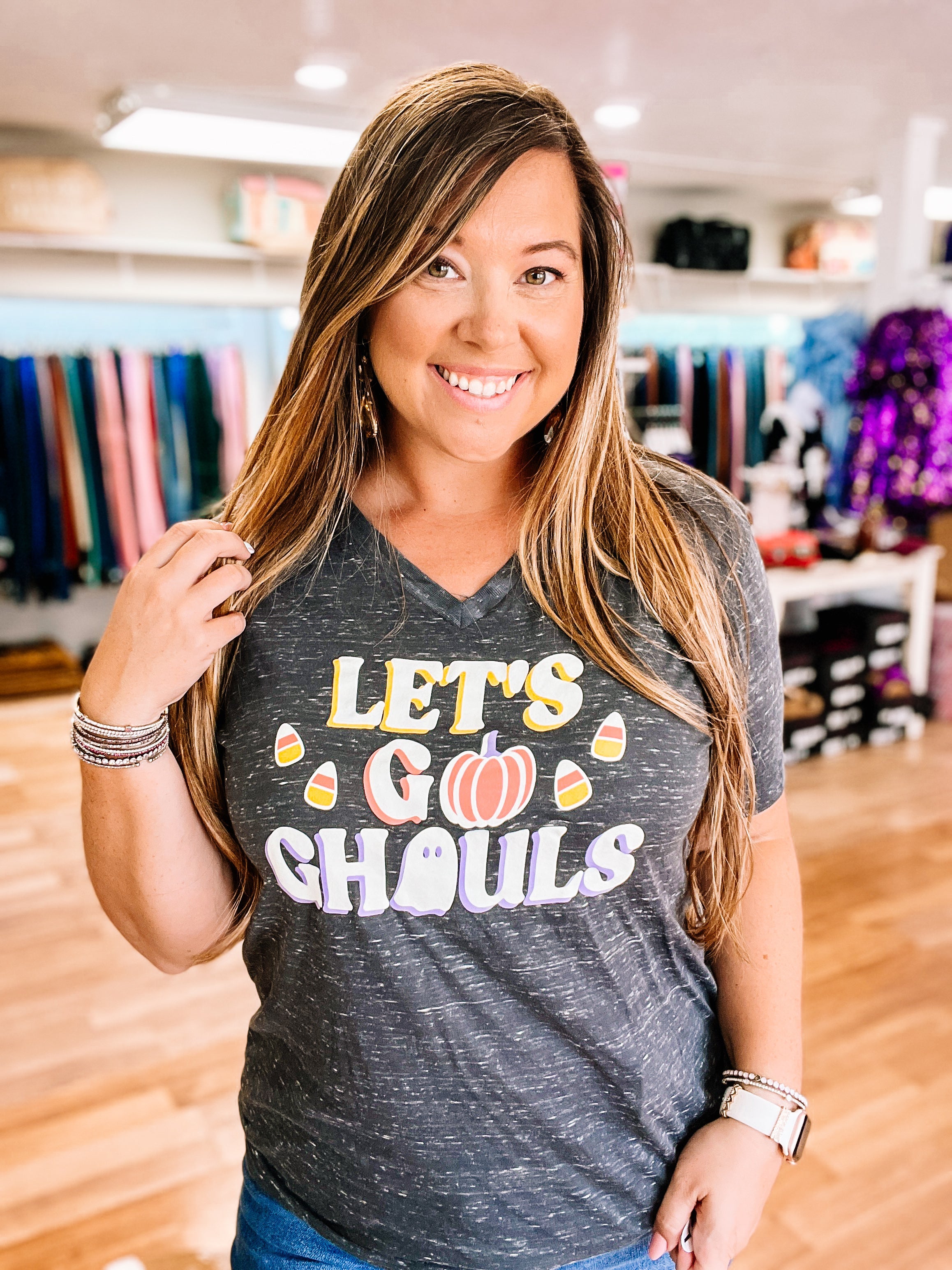 Let's Go Ghouls-Graphic Tops-Dear Me Southern Boutique, located in DeRidder, Louisiana