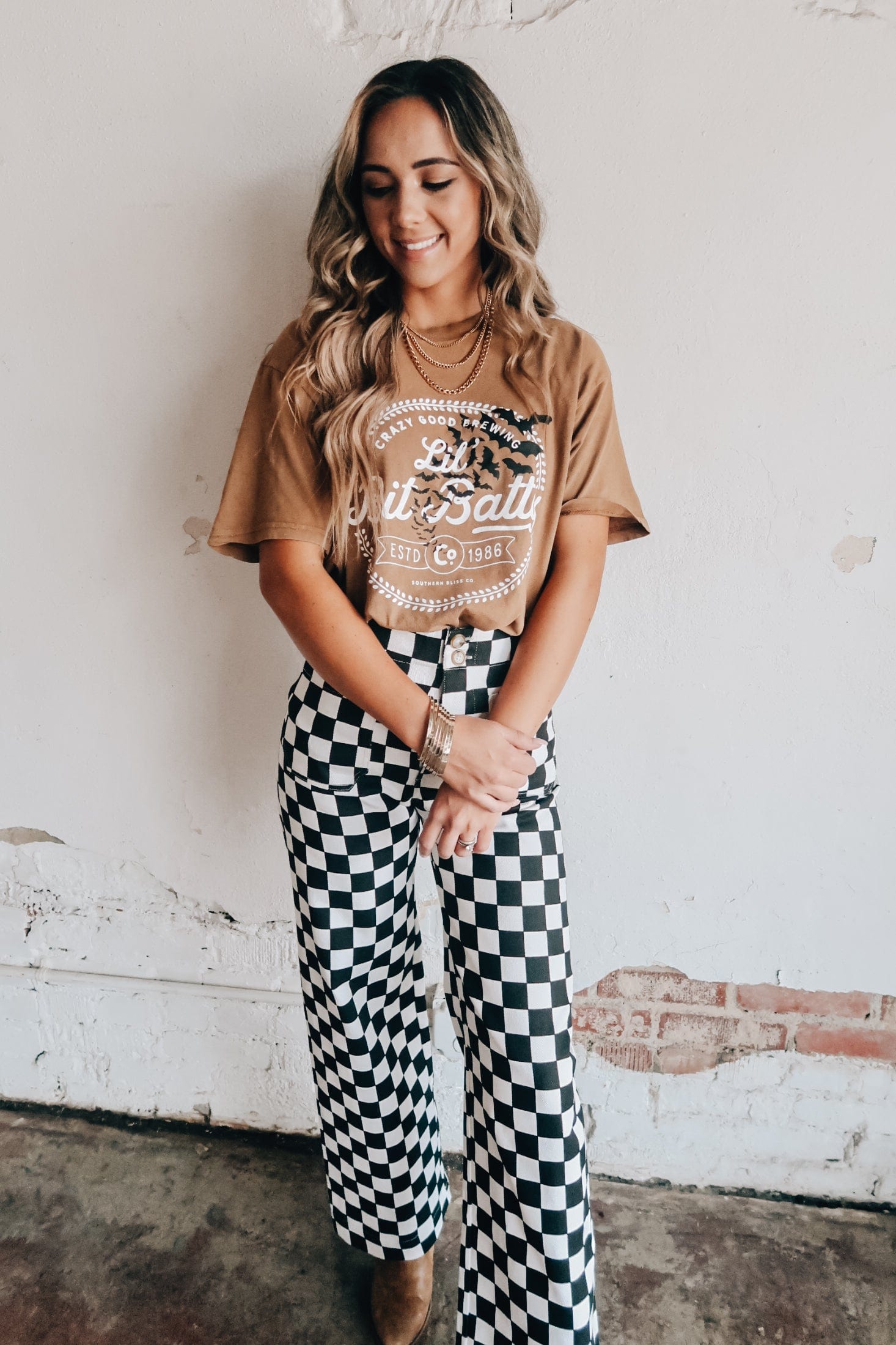 Lil Bit Batty Camel Tee-Dear Me Southern Boutique, located in DeRidder, Louisiana