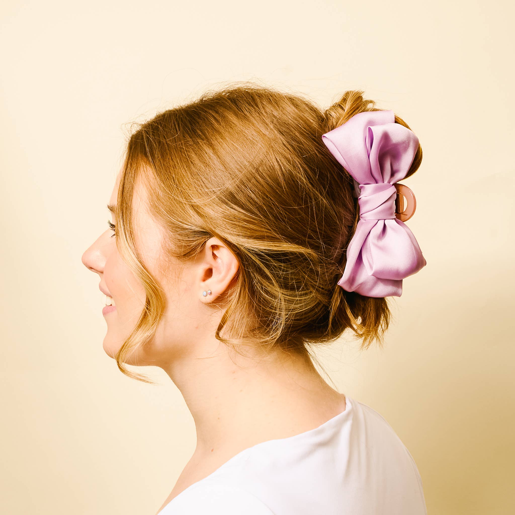 Lilac - Satin Bougie Bow Claw Clip-Hair Clip-Dear Me Southern Boutique, located in DeRidder, Louisiana