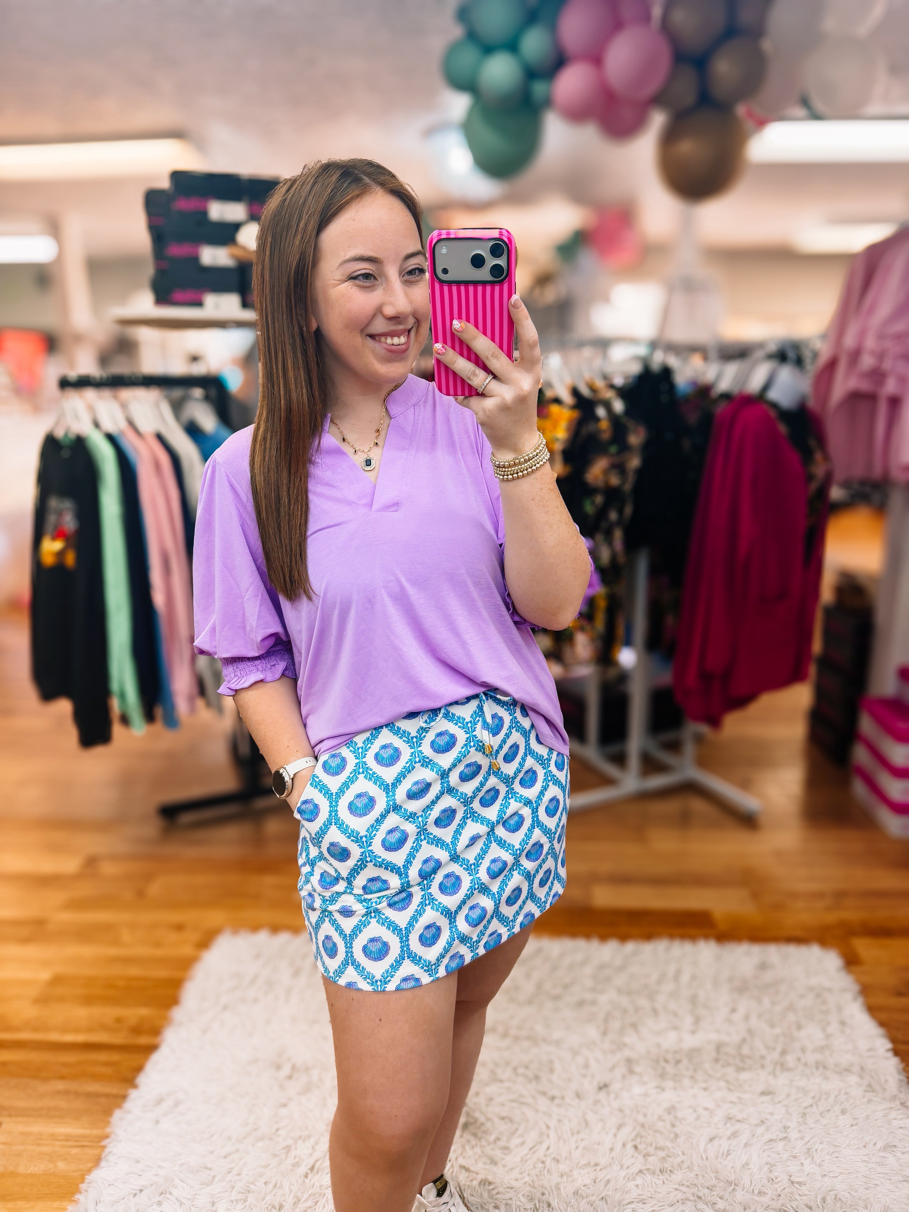 Linley 3/4 Sleeve Top- Orchid-Blouses-Dear Me Southern Boutique, located in DeRidder, Louisiana