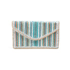 Livy Beaded Flapover Clutch/Crossbody- Stripe-Clutch Bags-Dear Me Southern Boutique, located in DeRidder, Louisiana