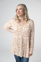 Long Sleeve Sarah Ruffle Top - Autumn Vines-Tops-Dear Me Southern Boutique, located in DeRidder, Louisiana