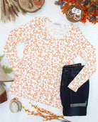 Long Sleeve Sarah Ruffle Top - Autumn Vines-Tops-Dear Me Southern Boutique, located in DeRidder, Louisiana