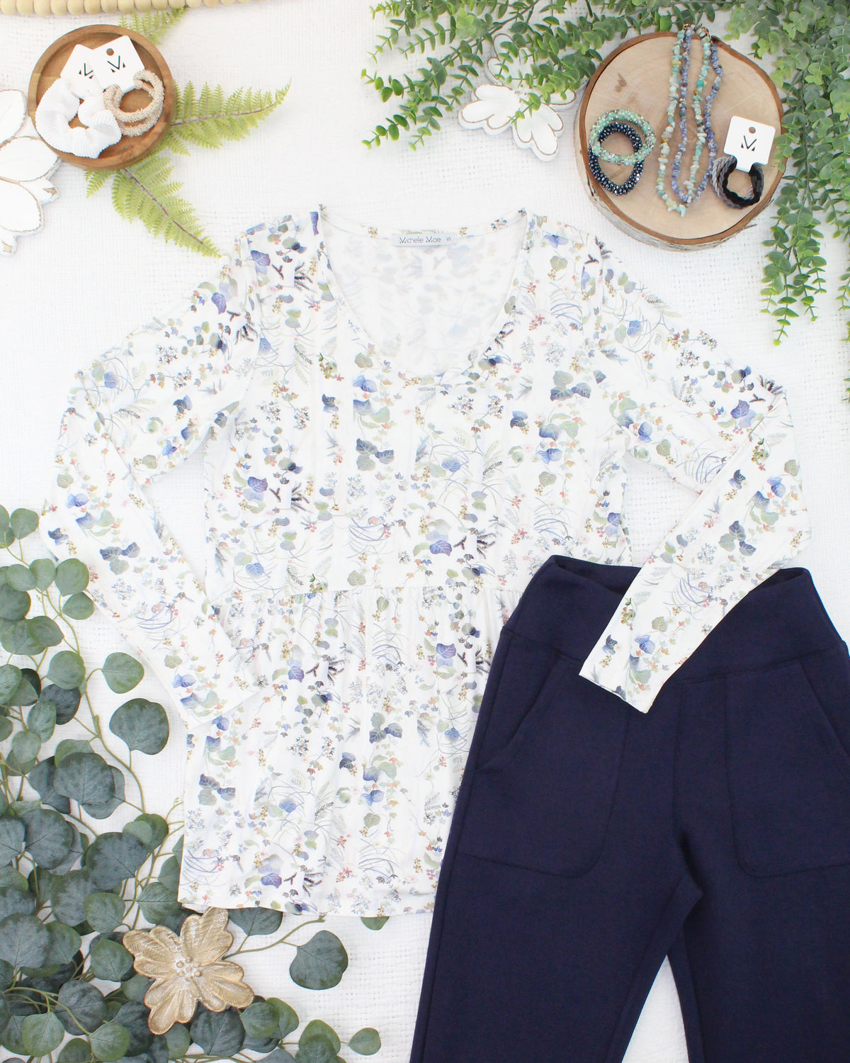 Long Sleeve Sarah Ruffle Top - Olive Meadow-Presales-Dear Me Southern Boutique, located in DeRidder, Louisiana