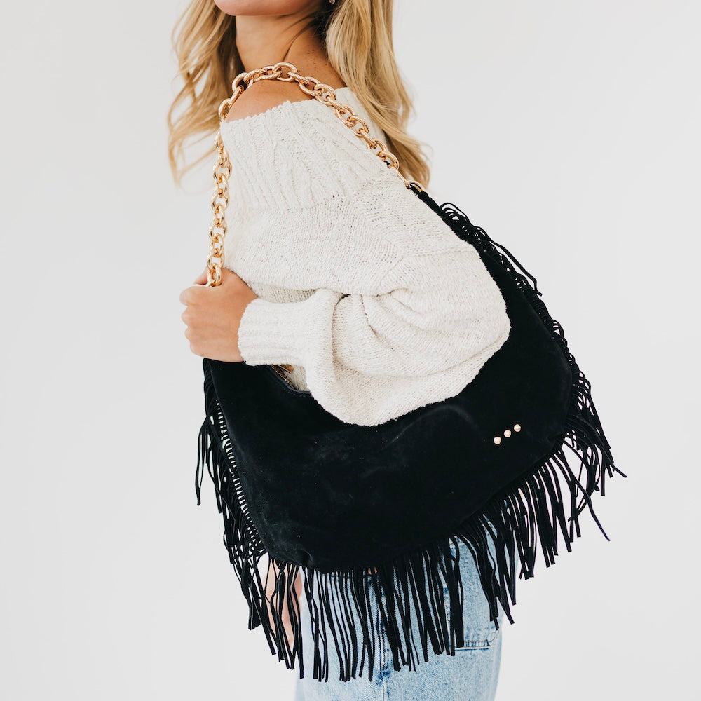 Loretta Suede Fringe Slouchy Bag-Presales-Dear Me Southern Boutique, located in DeRidder, Louisiana