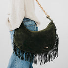 Loretta Suede Fringe Slouchy Bag-Presales-Dear Me Southern Boutique, located in DeRidder, Louisiana