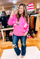 Love Letter Pink Sweater-Sweaters-Dear Me Southern Boutique, located in DeRidder, Louisiana